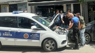Bilecik’te park halinde aküsünde bir sorun oluşan sürücünün imdadına zabıta