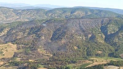 Bilecik’in Gölpazarı ilçesinde dün başlayan orman yangını bugün itibariyle tamamen