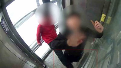 Kocaeli’nin Çayırova ilçesinde bir genç, bindiği asansöre tekme atarak zarar