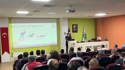 Kocaeli Büyükşehir İtfaiyesi, KOÜ teknoloji fakültesinde görevli personele eğitim verdi.