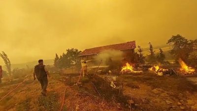 Sakarya’da dün çıkan ve Bilecik’e sıçrayan orman yangını devam ederken,