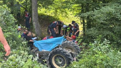 Sakarya’nın Erenler ilçesinde devrilen traktörün altında kalan kadın sürücü hayatını