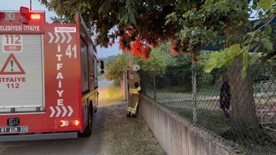 Düzce’de yol üzerinde dumanları görerek anız yangını olabileceğini düşünen ekipler,