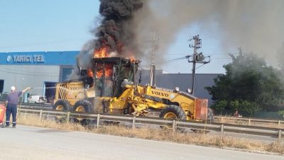 Sakarya D-100 kara yolunda yolda seyir halindeyken alev topuna dönen