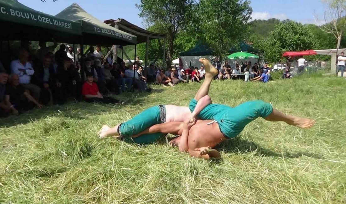 Bolu’nun Mudurnu ilçesinde düzenlenen geleneksel Hacet Bayramı ve Karakucak Güreşleri,