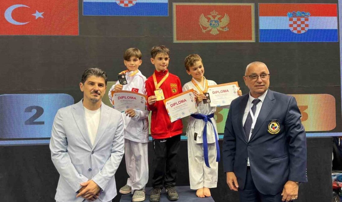 Karadağ’da 29. Balkan Çocuklar Karate Şampiyonası’na katılan Körfez Gençlerbirliği Spor