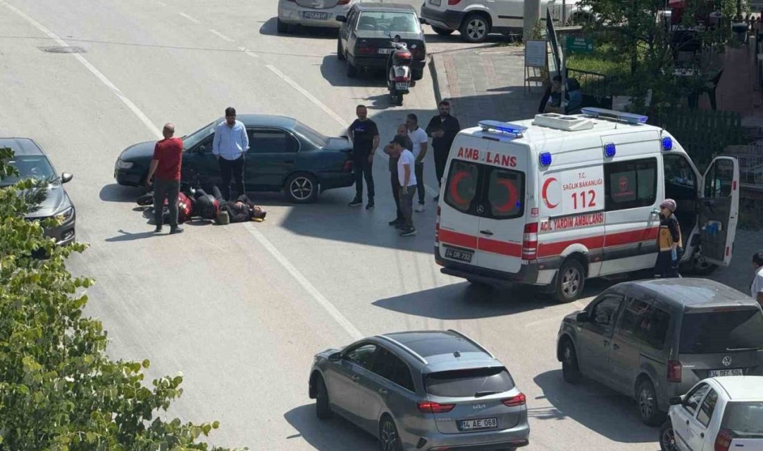 Otomobil ile çarpışan motosiklet sürücüsü yaralandı Bolu’da otomobil ile elektrikli motosikletin çarpışması sonucu meydana gelen kazada