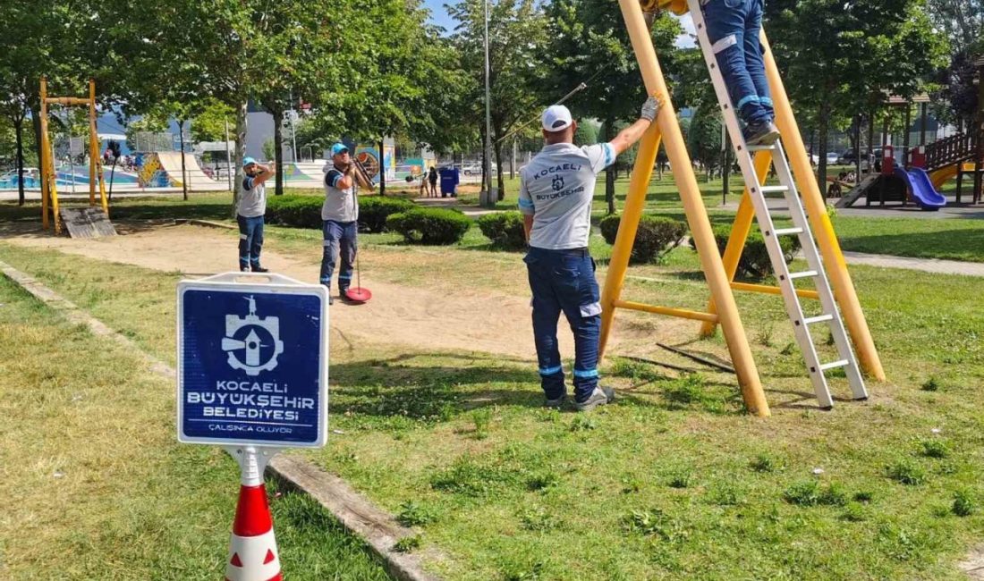 Oyun alanlarında bakım ve yenileme yapılıyor Kocaeli’de çocukların sıklıkla tercih ettiği oyun alanlarında bakım ve yenileme