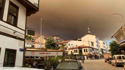 Sakarya’nın Taraklı ilçesinde çıkan orman yangını Bilecik’in Gölpazarı ilçesine bağlı