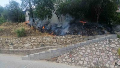 Bilecik’te otluk alanda sigara içen çocuklar yangın çıkarırınca olay yerinden