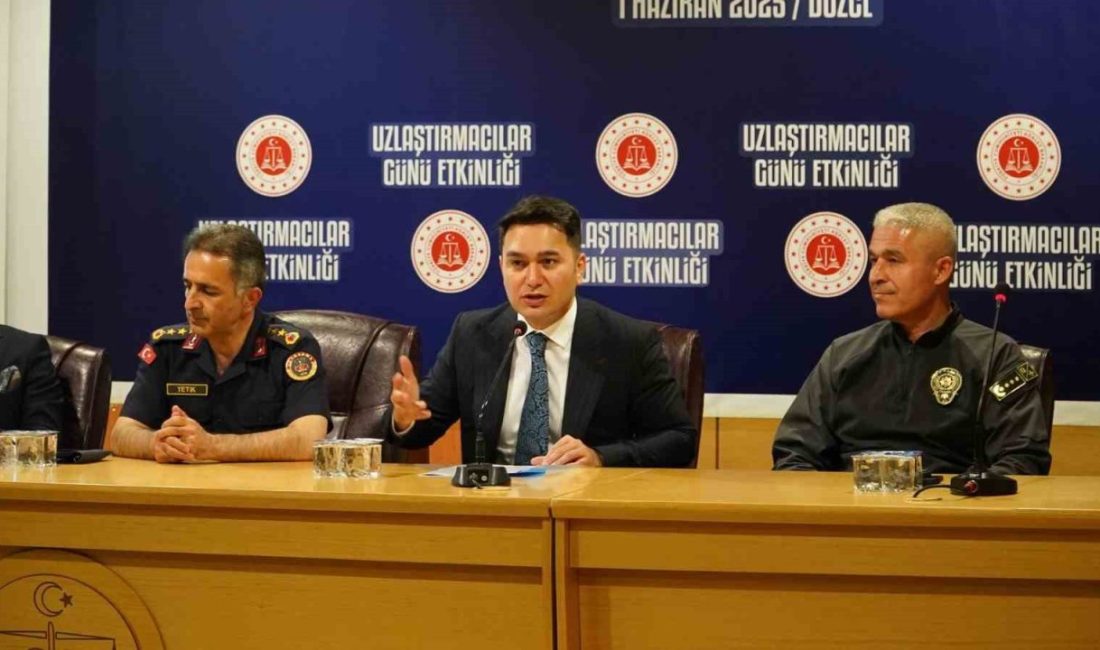 Uzlaştırma çabuk çözüm hızlı adalet DÜZCE(İHA) – Düzce Cumhuriyet Başsavcısı Yasin Emre başkanlığında uzlaştırmanın önemine