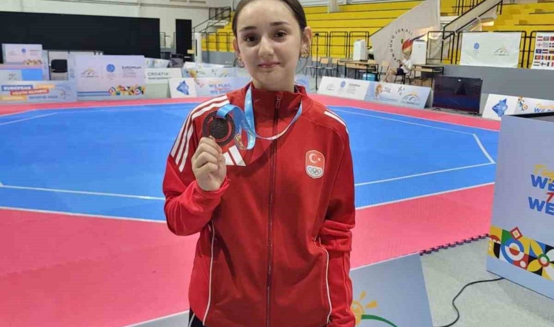 Düzceli taekwondo milli sporcusu Damla Nur Yılmaz, Üsküp 2025 Avrupa