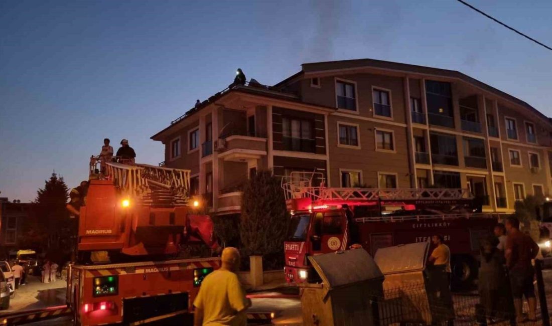 Yalova’nın Çiftlikköy ilçesinde 4 katlı apartmanın zemin katında çıkan yangında