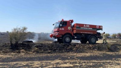 Kastamonu’da balya makinesinden kaynaklı çıkan yangınında 25’i ekili olmak üzere