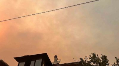 Bilecik’in Osmaneli ilçesinde bağlayan ve Bayıköy beldesine yaklaşan orman yangını