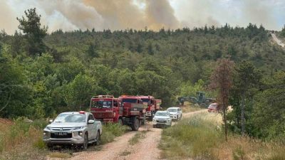 Bilecik’te dün başlayan ve rüzgarın etkisiyle hızla yayılması sonucu Kuyubaşı