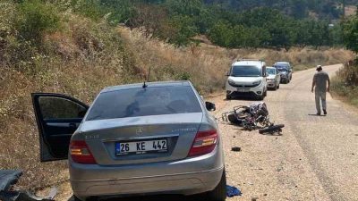 Bilecik’te plakasız motosiklet ile otomobilin çarpışması sonucunda meydana gelen trafik