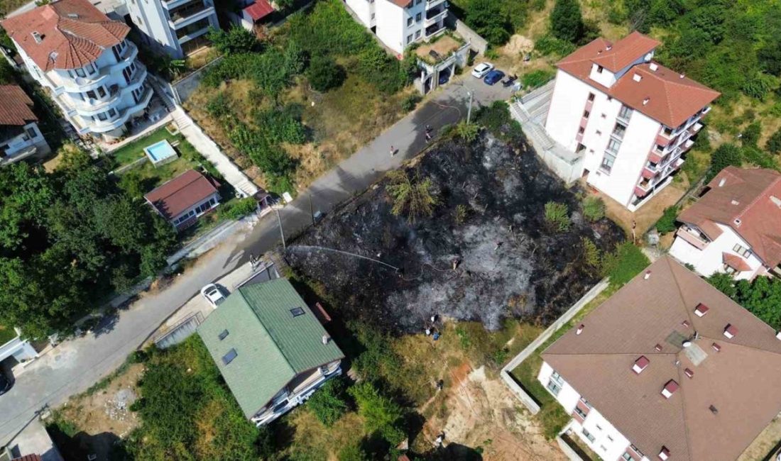 Binaların arasındaki yangın korkuttu Düzce’de binaların arasındaki boş arazide çıkan yangın, itfaiye ekiplerinin hızlı
