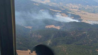 Bolu’nun Göynük ilçesine bağlı Kızılkuyu köyü yakınlarındaki ormanlık alanda yangın