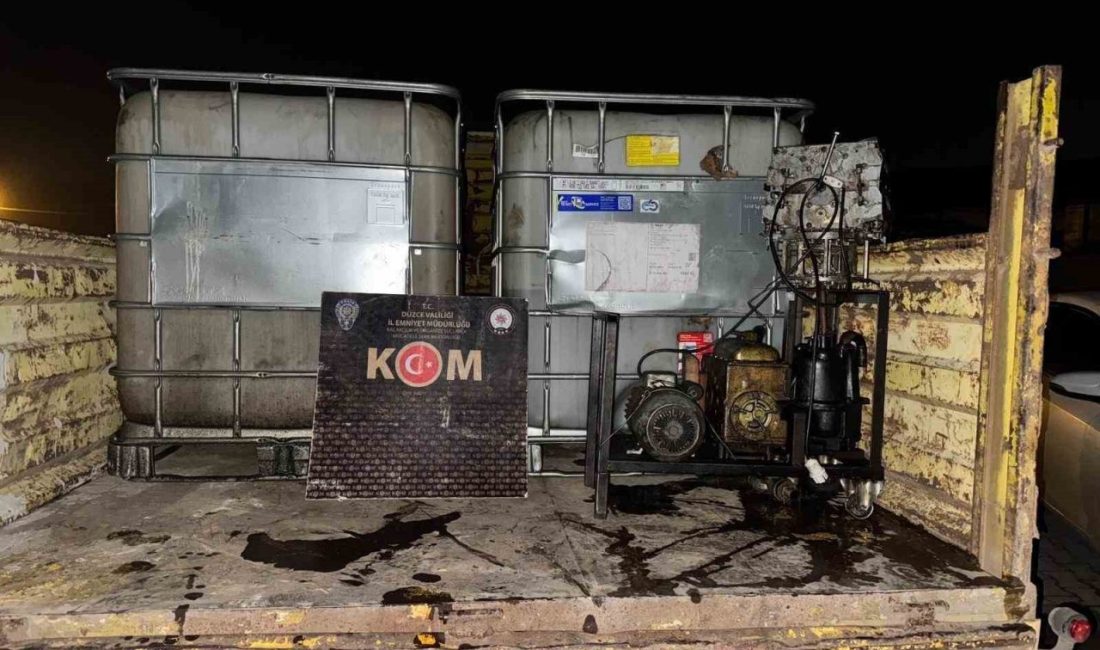 Düzce’de bin 960 litre kaçak akaryakıt ele geçirildi Düzce’de Kaçakçılık ve Organize Suçlarla Mücadele ekipleri tarafından yapılan çalışmada