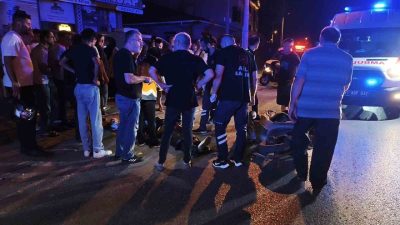 Düzce’de meydana gelen kazada motosiklet, yolun karşısına geçmeye çalışan ve