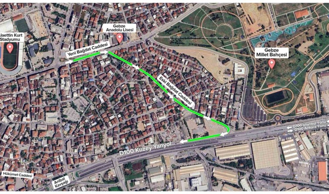 Gebze İlyasbey ve Eski Bağdat caddelerinde yeni trafik dolaşım planını
