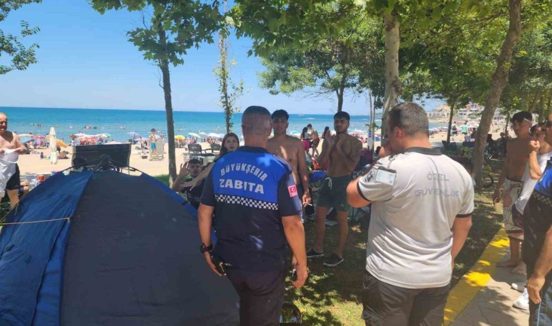 Kamp alanı dışına çadır kuranlara sıkı denetim Kocaeli Büyükşehir Belediyesi Zabıta ve güvenlik ekipleri, Kandıra’daki Mavi Bayraklı