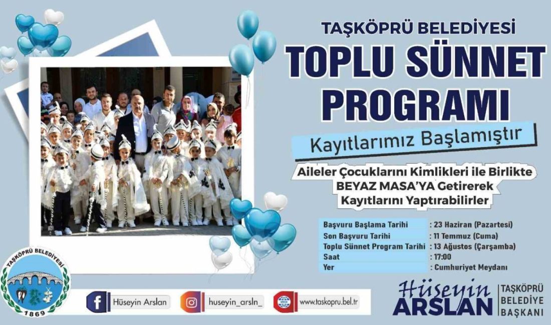 Kastamonu’da 75 çocuk erkekliğe ilk adımını atıyor Taşköprü Belediyesi tarafından organize edilen Uluslararası Kültür ve Sarımsak Festivali