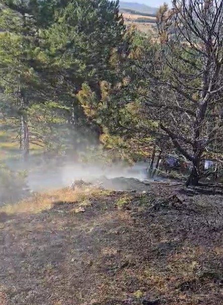 Kastamonu’nun Devrekani ilçesinde ormanlık alanda çıkan yangın, itfaiye ekiplerinin müdahalesi
