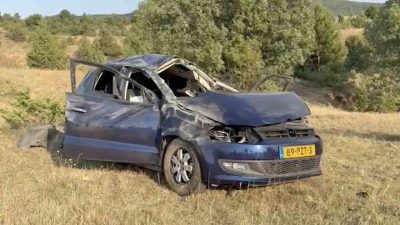 Kastamonu’nun Taşköprü ilçesinde otomobilin şarampole yuvarlanması neticesinde meydana gelen kazada