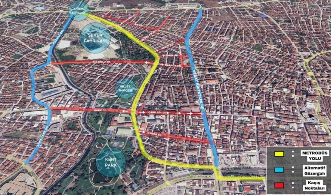 Sakarya Büyükşehir Belediyesi, ‘Metrobüs Hattı’ projesi çerçevesinde sinyalizasyon kavşaklarının adaptasyonu