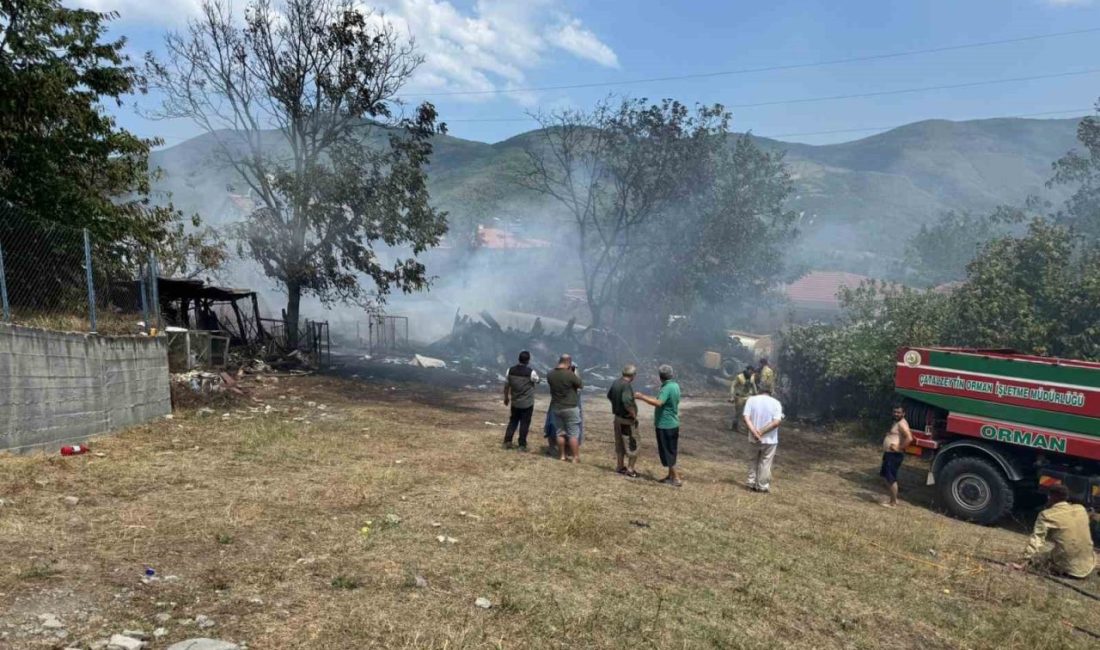 Kastamonu’nun Çatalzeytin ilçesinde alevlere teslim olan ev ve ambar kullanılmaz