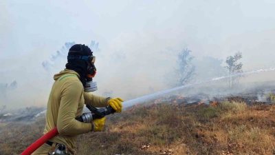 Bolu’nun Göynük ilçesinde bulunan ormanlık alanda çıkan yangın ekiplerin alevlere