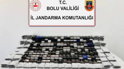 Bolu İl Jandarma Komutanlığı ekipleri, tarafından sigara kaçakçılığına yönelik düzenlediği