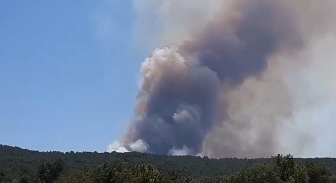Bolu’da orman yangını başladı Bolu’nun Mudurnu ilçesine bağlı Göncek köyü Camiyanı Mahallesi’nde ormana yakın