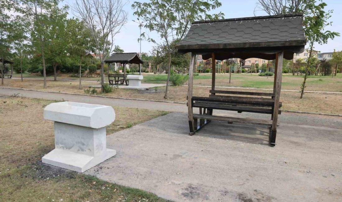 Çayırova Belediyesi Park ve Bahçeler Müdürlüğü ekipleri, halı sahaların çevresinde,