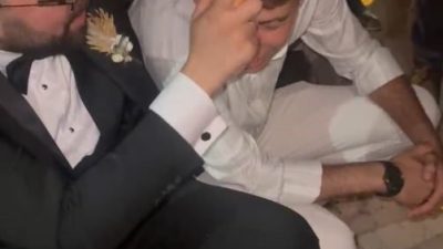 Bolu’nun Göynük ilçesinde dünya evine giren çiftinin düğününde, damadın arkadaşının