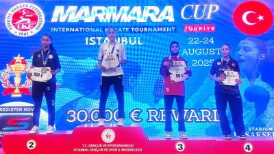 Körfez Gençlerbirliği Spor Kulübü’nün genç karatecileri, katıldıkları uluslararası turnuvadan madalyalarla