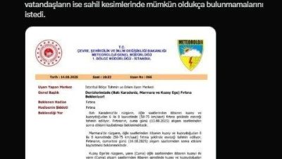 Sakarya Valiliği, Karadeniz kıyılarında bugün öğle saatlerinden itibaren etkili olması