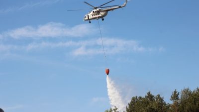 Sakarya’nın Akyazı ilçesinde ormanlık alanda çıkan, havadan ve karadan müdahale