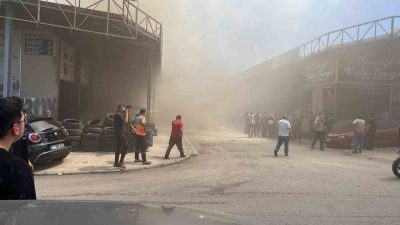 Kocaeli’nin Gölcük ilçesinde sanayi sitesinde bulunan iş yerinde çıkan yargın