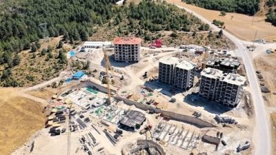 Bilecik’in Söğüt ilçesinde yapımı devam eden 2. Etap TOKİ konutlarında