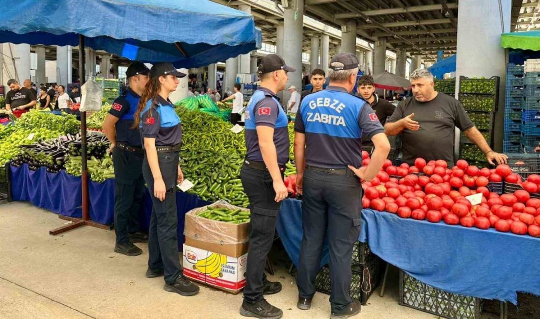 Zabıtadan pazar fiyatlarına denetim Gebze’de zabıta ekipleri, vatandaşların sağlıklı ve güvenli alışveriş yapabilmeleri için