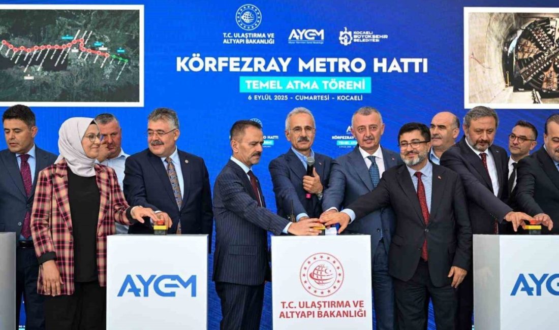 77 milyar liralık yatırım, Körfezray’ın ilk kazısını Bakan başlattı Kocaeli’de 77 milyar TL yatırım bedeliyle hayata geçirilen Körfezray Metro
