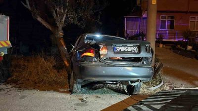 Bolu’da D-100 kara yolunda FIAT marka otomobil, kontrolden çıkarak yol