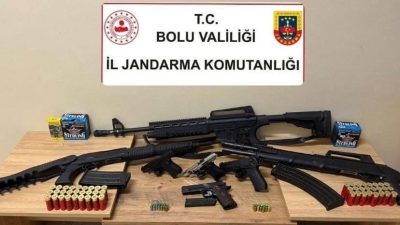 Bolu’da düğün sırasında havaya ateş açıldığını fark eden jandarma ekipleri,