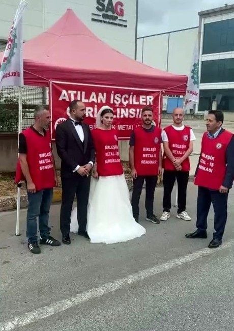 Sakarya’nın Hendek ilçesindeki SAG Hidrolik fabrikasında çalışan ve düğününe saatler