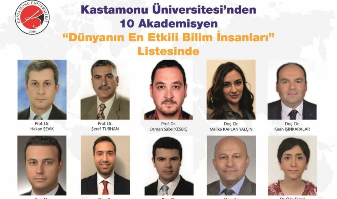 Kastamonu Üniversitesi’ndeki 10 akademisyen, en etkili bilim insanları listesinde Kastamonu Üniversitesi’nde görev yapan 10 akademisyen, “En Etkili Bilim İnsanları”
