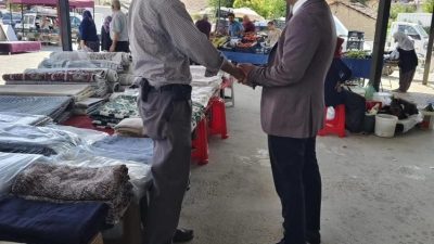 Bilecik’in Yenipazar ilçesinde Kaymakam Mehmet Salih Uçar, ilçe merkezinde kurulan