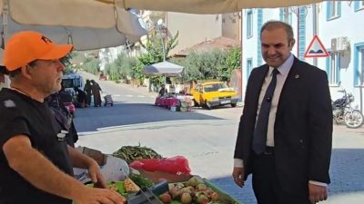 Bayırköy Belediye Başkanı Aykut Dilsiz, pazar alanını ziyaret ederek vatandaşlar